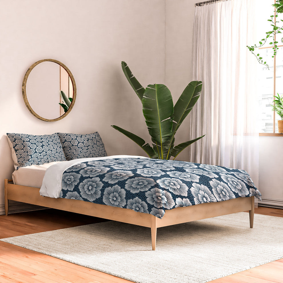 Deny Designs Schatzi Brown Lucy Floral Night Blue Comforter, Full