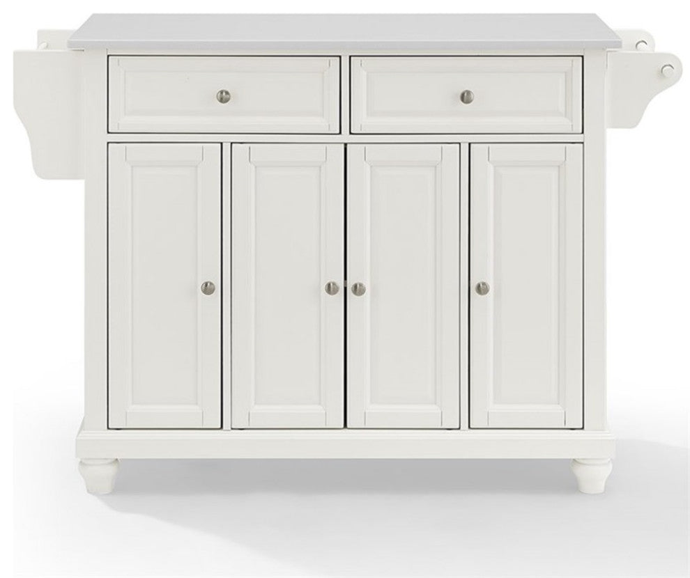 Crosley Furniture Cambridge Wood Granite Top Kitchen Island in White