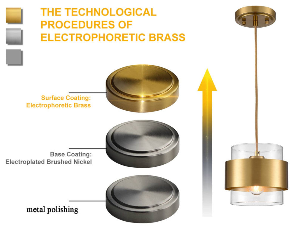 Modern Brass Kitchen Pendant Light Adjustable Hanging Light