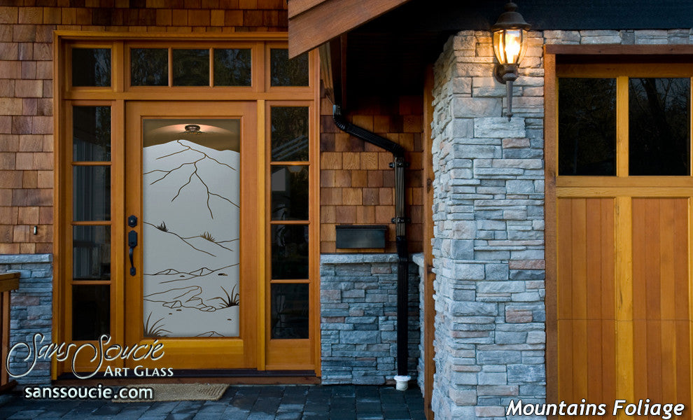 Interior Prehung Door or Interior Slab Door - Mountains Foliage - Primed -...