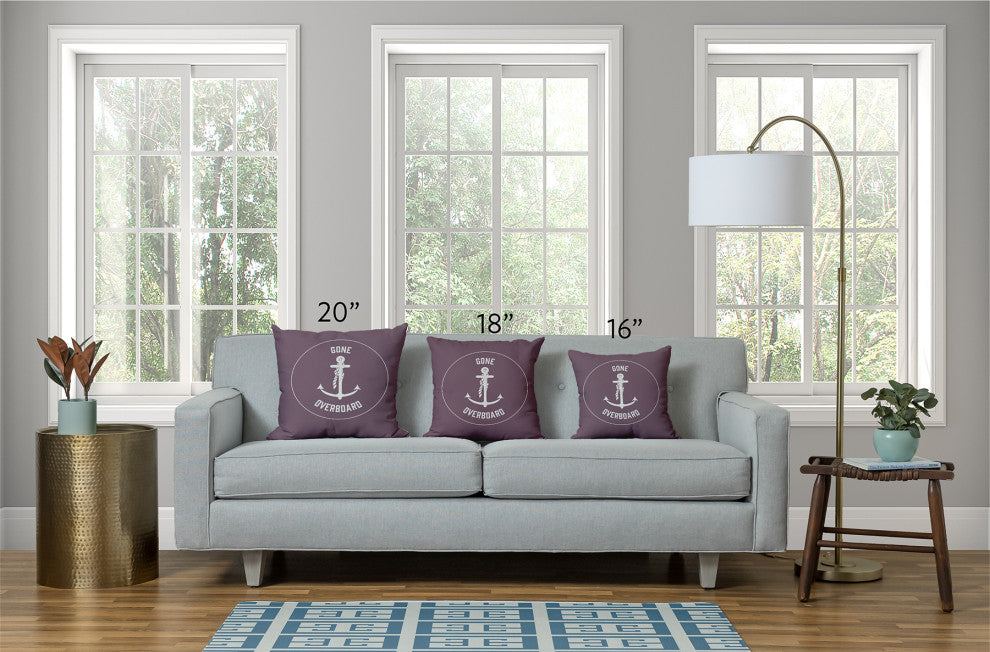 26x26" Gone Forever Overboard Nautical Decorative Indoor Pillow, Sage