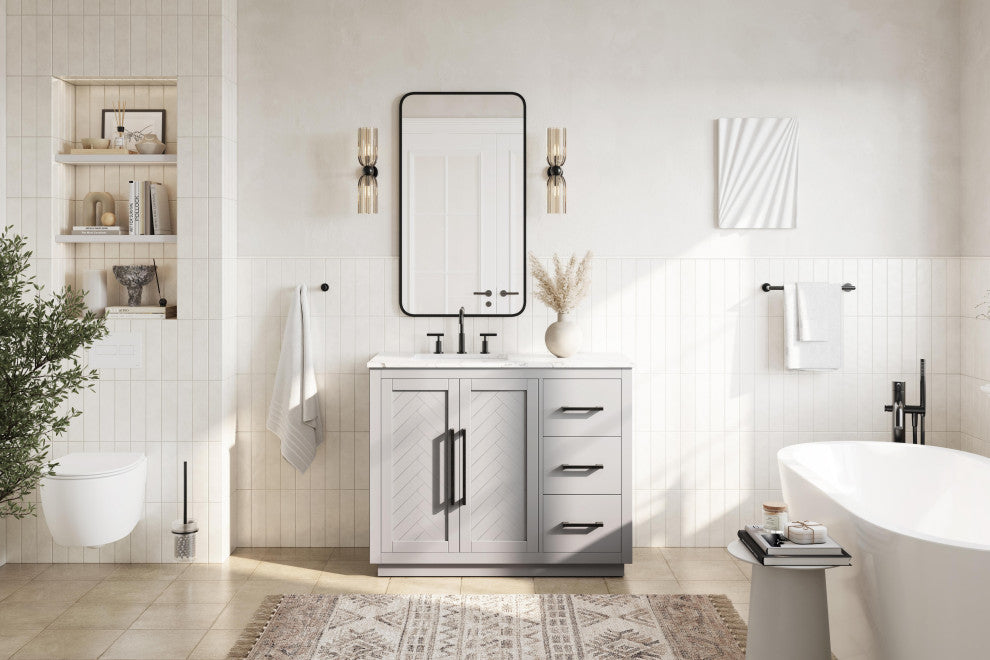 Home Living 42" Single Bathroom Vanity, Grey