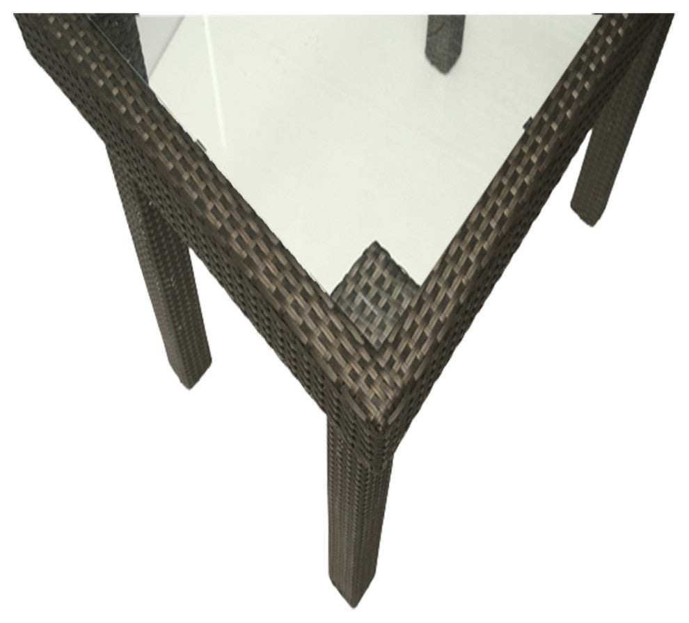 Karsyn Wicker Counter Height Bar Table, Brown