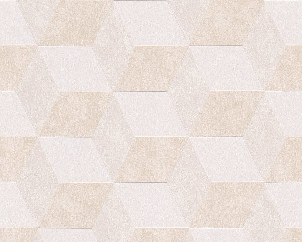 Metropolis 2, Urban Graphic Stripes Floral Plain Light Cream Wallpaper Roll