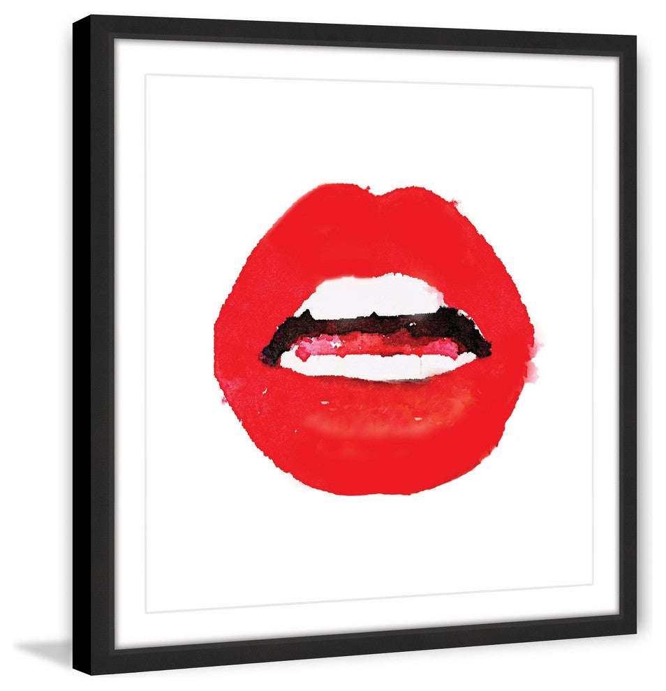 Marmont Hill, "Lips Colors Red" by Amanda Greenwood Framed Painting Print, 32x32