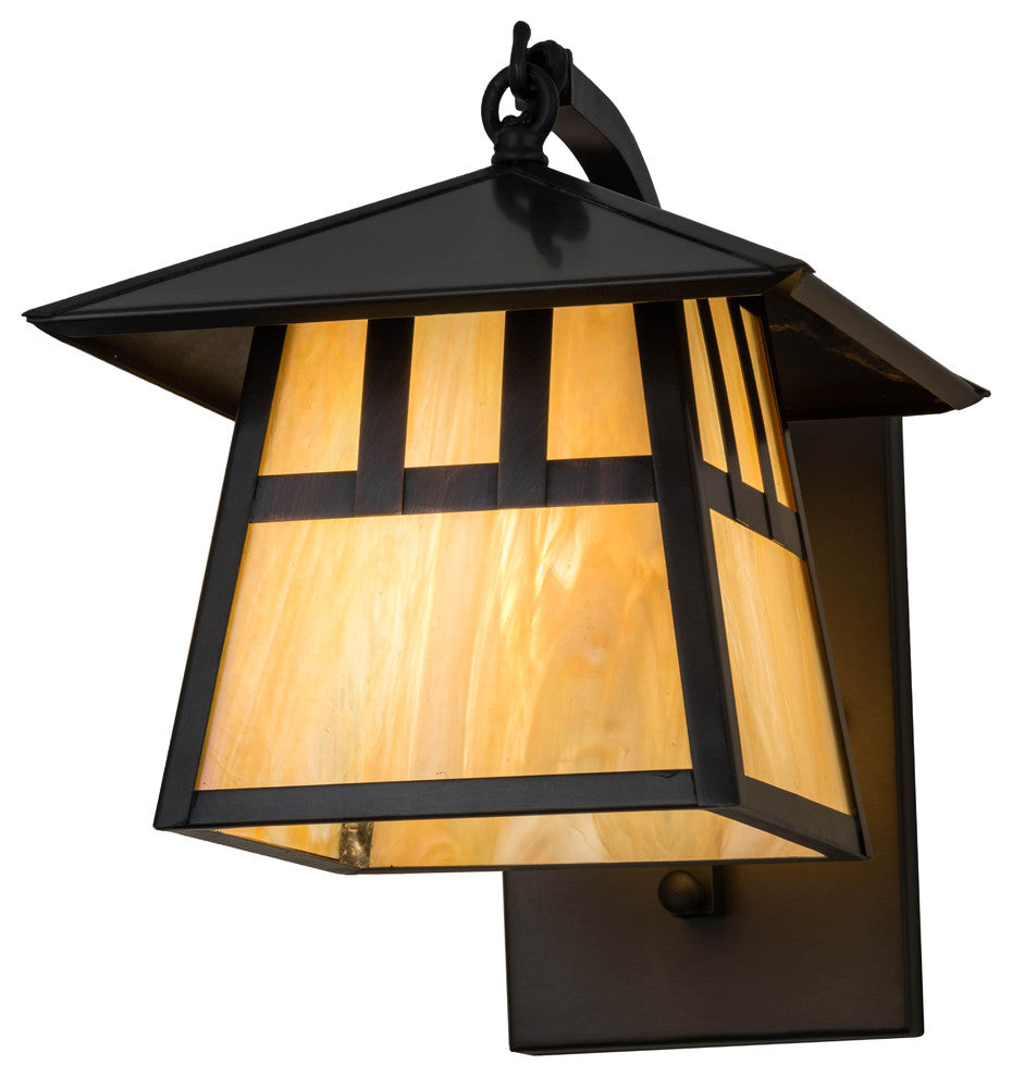 8W Stillwater Double Bar Mission Curved Arm Hanging Wall Sconce