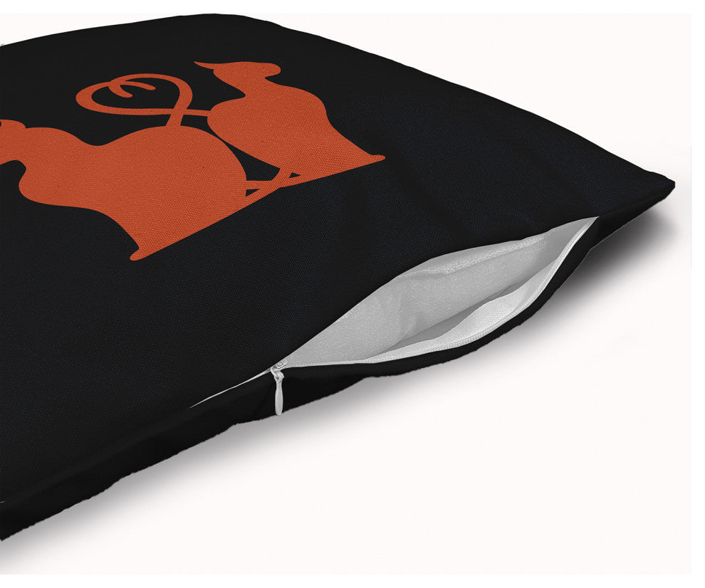Halloween Cats Accent Pillow With Removable Insert, Harvest Orange, 24"x24"