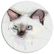 Cute Hand-Drawn Cat Watercolor, Modern Animal Round Wall Art, 23"