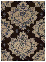 HAND TUFTED WOOL ECO-FRIENDLY AREA RUGS - Rectangle,Cream Brown,Floral