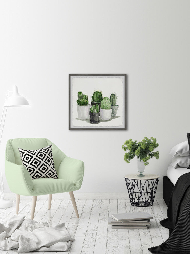 "Pointy Spikes Succulents" Framed Painting Print