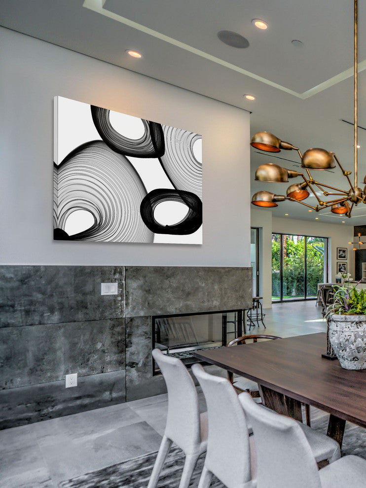 "Abstract Black and White 21-58-07" Print on Canvas by Irena Orlov