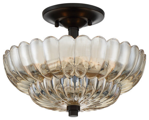 Whitecap 3-Light Semi-Flush Mount, Mottled Cocoa