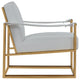 Modrest Larson Modern White Leatherette and Gold Accent Chair