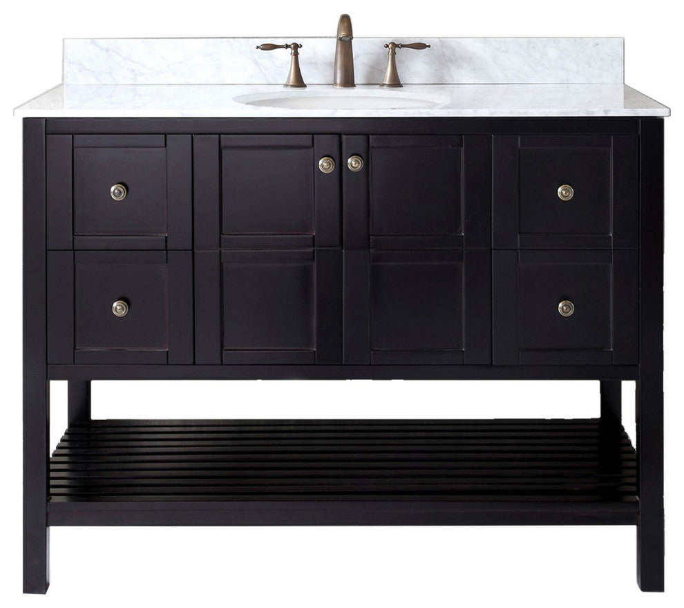 Winterfell 48" Single Bathroom Vanity Set, Espresso
