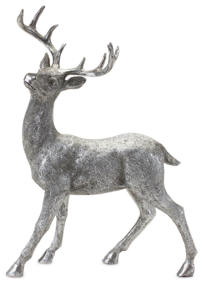 Silver Deer Statue, 2-Piece Set