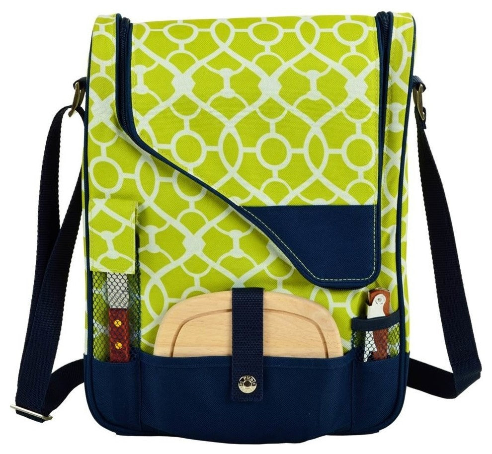 Pinot Wine And Cheese Cooler For Two, Trellis Green