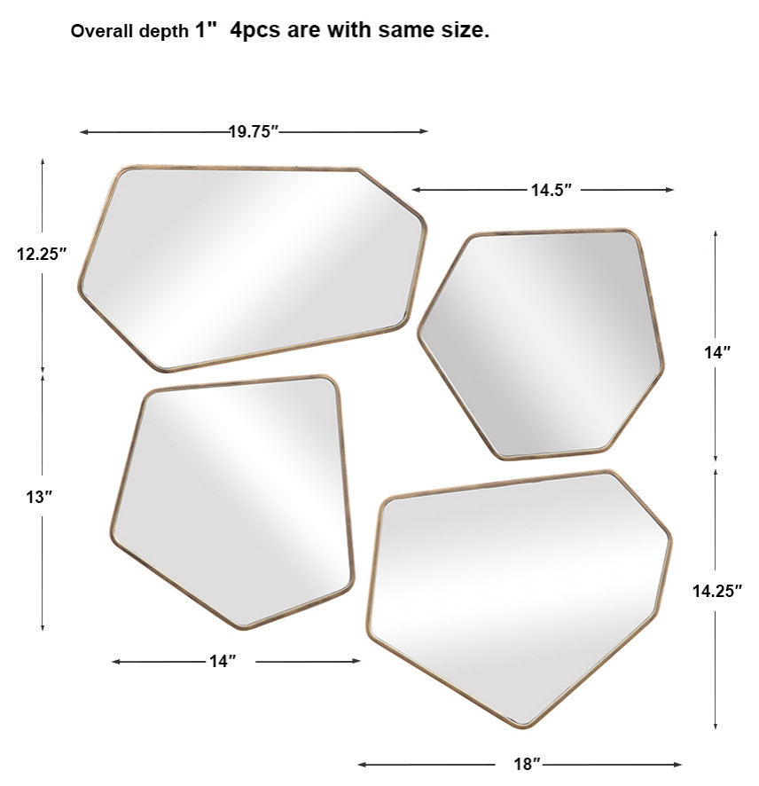 Uttermost Linneah Modern Mirrors, 4-Piece Set