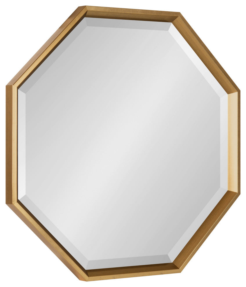 Calter Framed Octagon Wall Mirror, Gold, 24x24