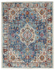 5' X 7' Blue And Ivory Power Loom Area Rug
