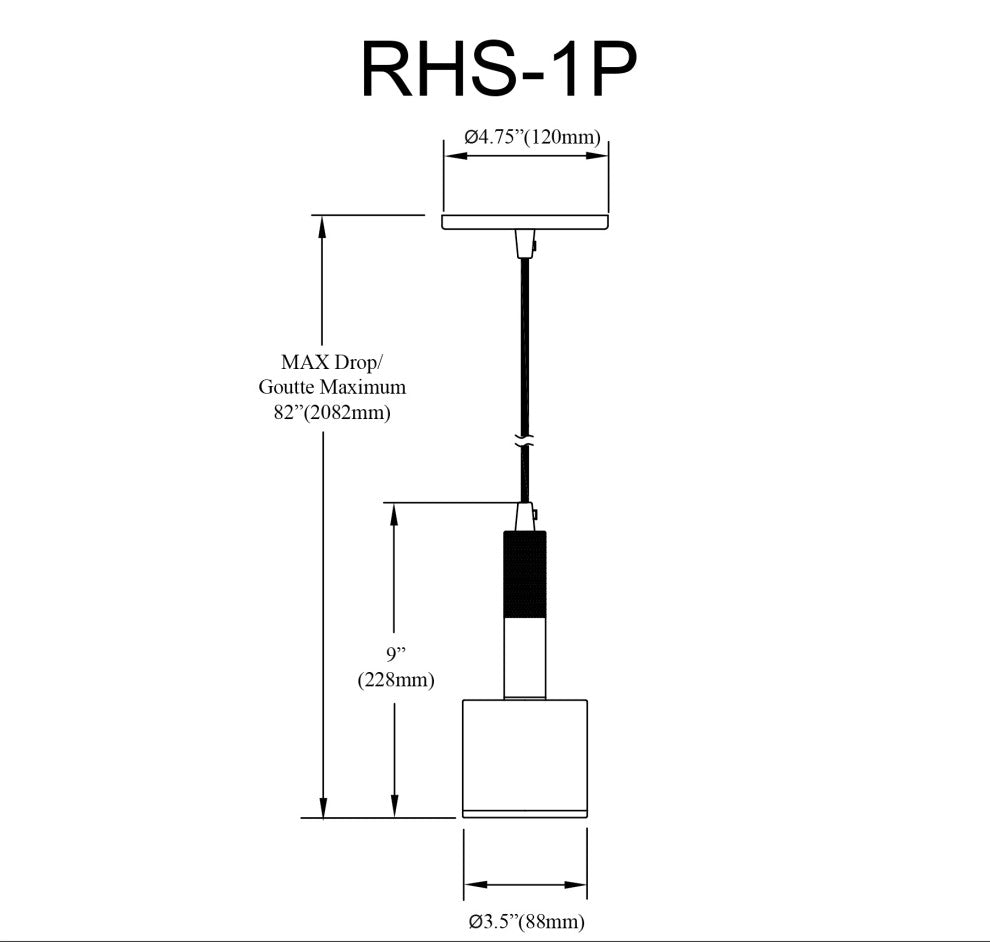 Rhoswen 1-Light Pendant, Frosted Diffuser, Matte Black