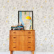 Branch Flower Peel and Stick Vinyl Wallpaper, Light Gray/Yellow, 24"w X 60"h