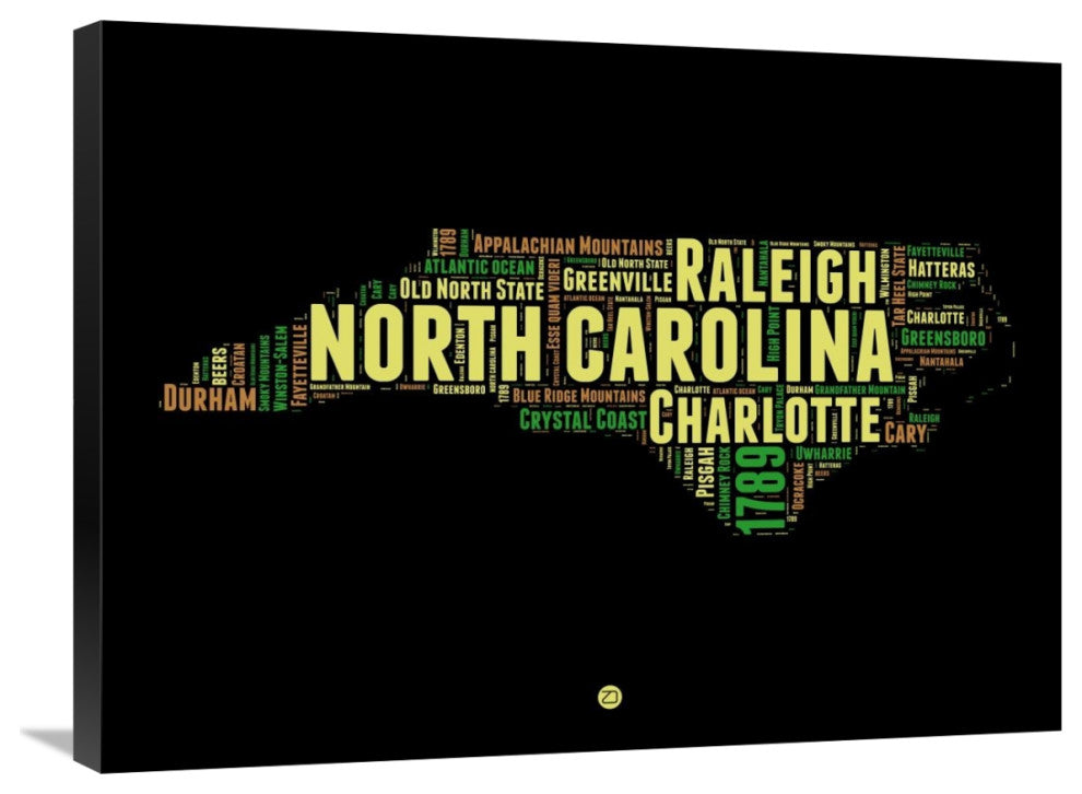 "North Carolina Word Cloud 1" Fine Art Print