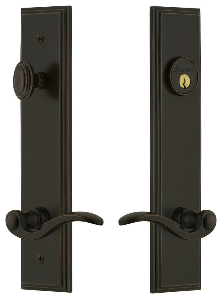 Carre' Tall Plate Complete Entry Set, Bellagio Lever, Timeless Bronze, 841306