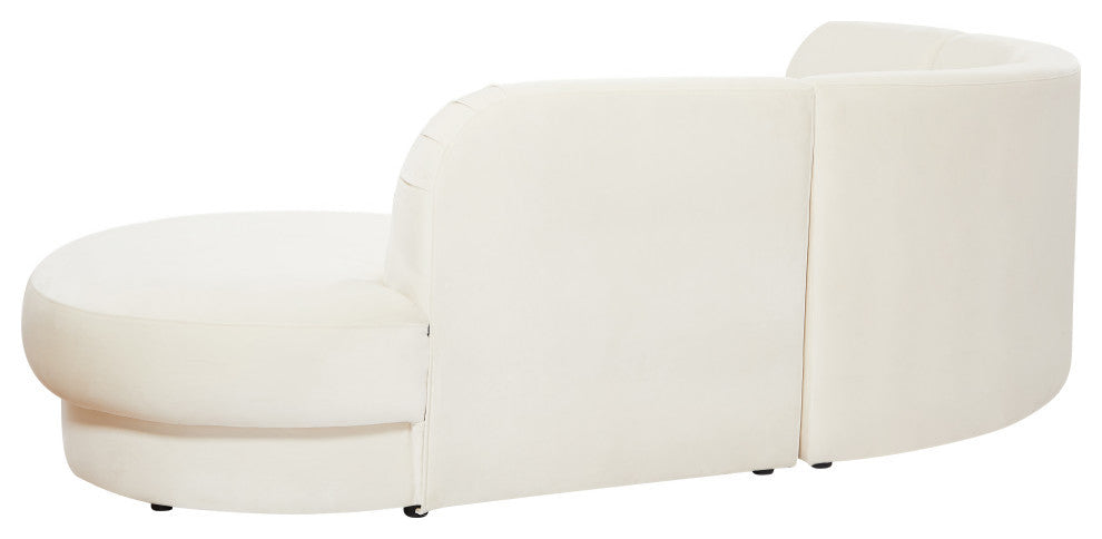 Rosa Velvet Upholstered 3-Piece Sectional, Cream