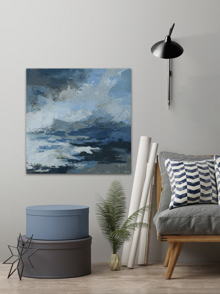 "Camouflage Waves" Painting Print on Wrapped Canvas, 48"x48"