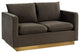 LeisureMod NS55DGR Nervo Dark Grey Mid-Century Velvet Loveseat Gold Frame