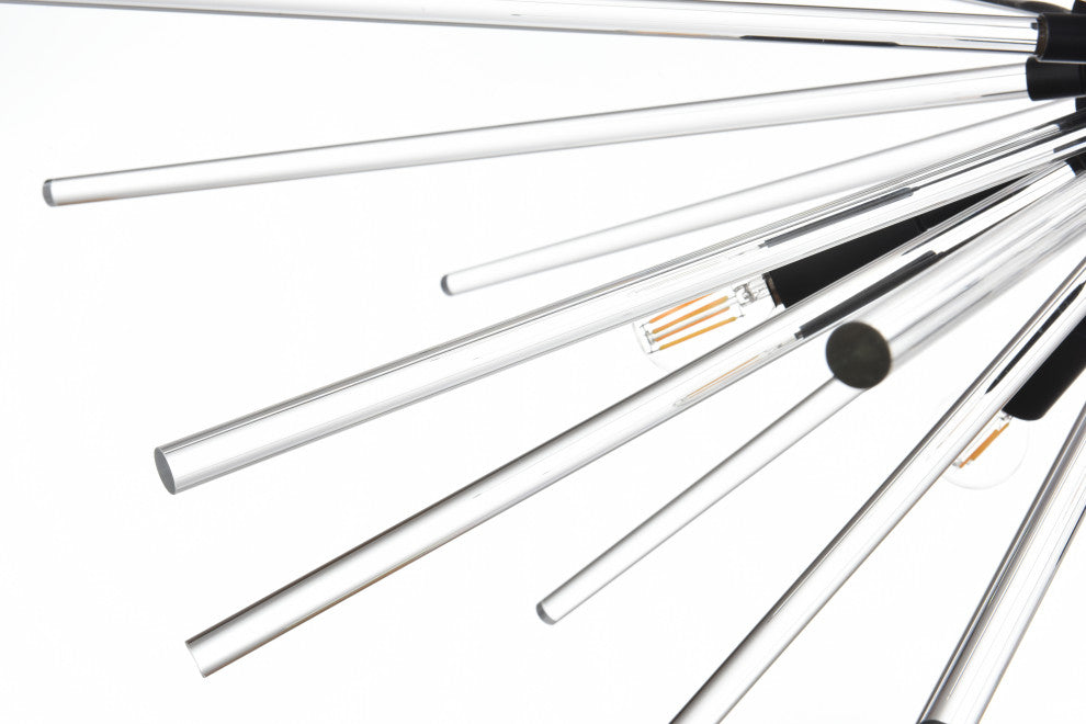 Samuel 46" Crystal Rod Pendant, Black