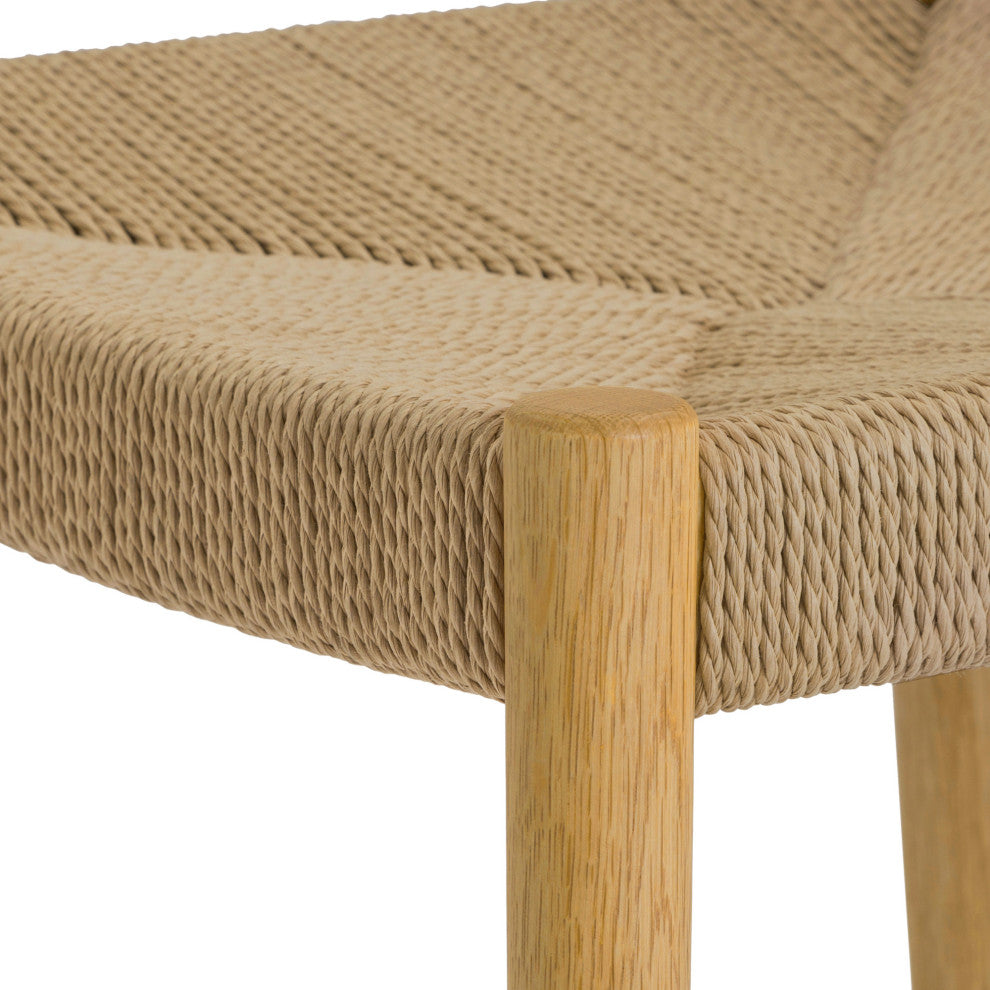 Pasadena Erie 7-Piece Oval Dining Set, Natural Oak Finish Paper Cord Chairs