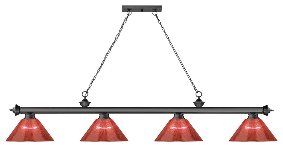 Zlite 2306-4BP-ARBG 4-Light Billiard, Burgundy