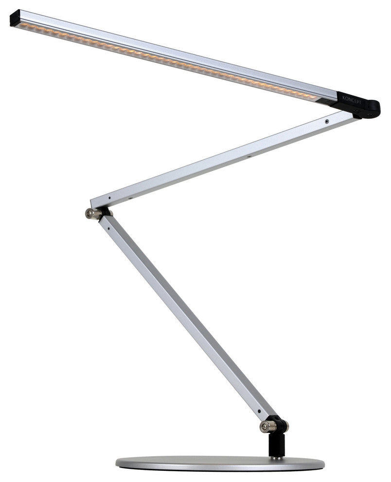 Z-Bar Desk Lamp With 1-Piece Desk Clamp, Warm Light, Silver