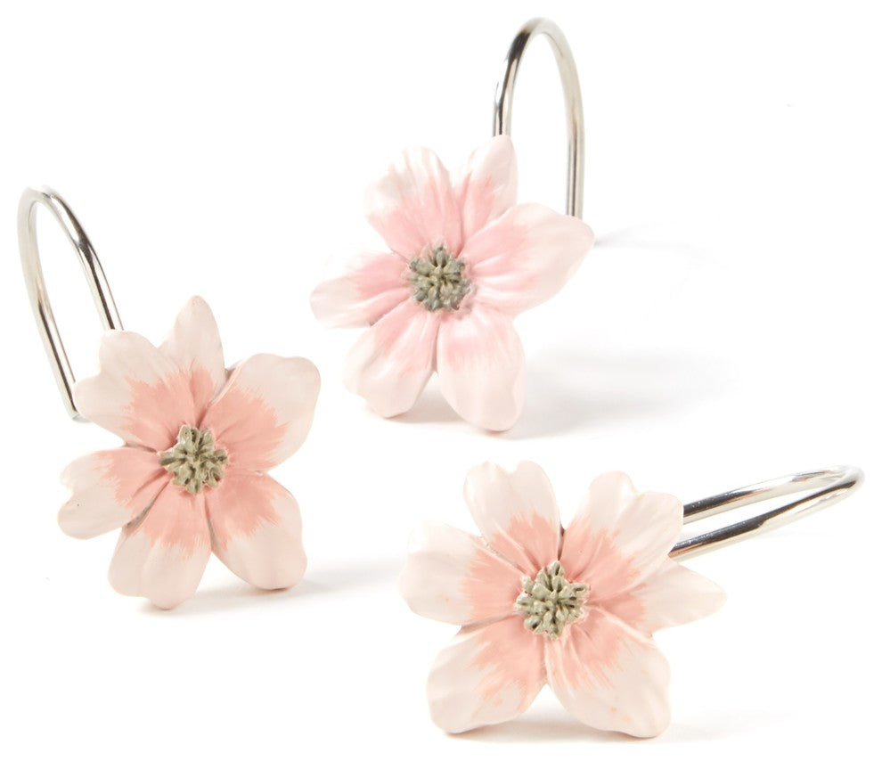 Misty Floral Shower Curtain Hooks