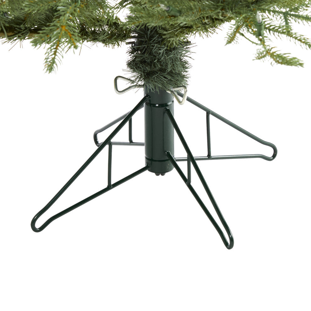 5' New Hampshire Spruce Faux Xmas Tree W/300 White Lights & Bendable Branches