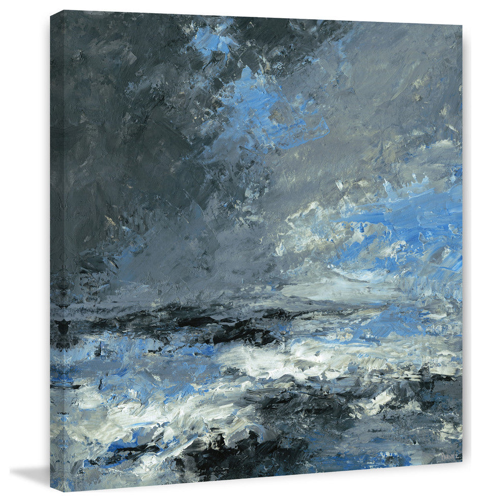 "Dark Stormy Clouds" Painting Print on Wrapped Canvas, 24"x24"