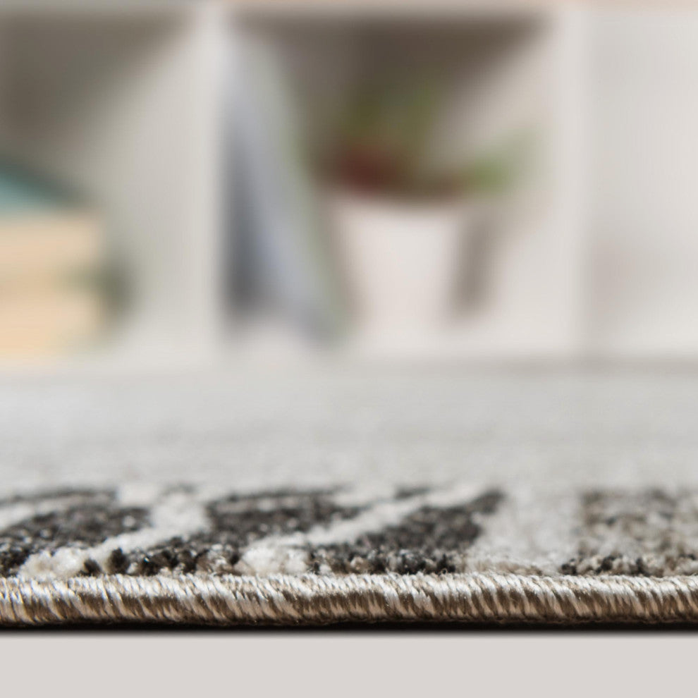 Rug Unique Loom Del Mar Light Gray Runner 2' 7 x 10' 0