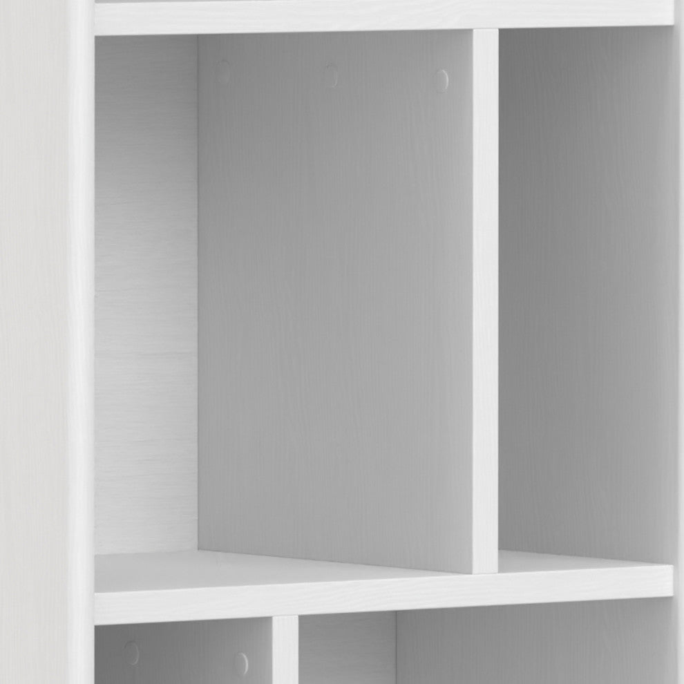 Draper SOLID HARDWOOD Mid Century Bookcase and Storage Unit, White