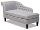 Terra Modern and Contemporary Gray Fabric Upholstered Black Chaise Lounge