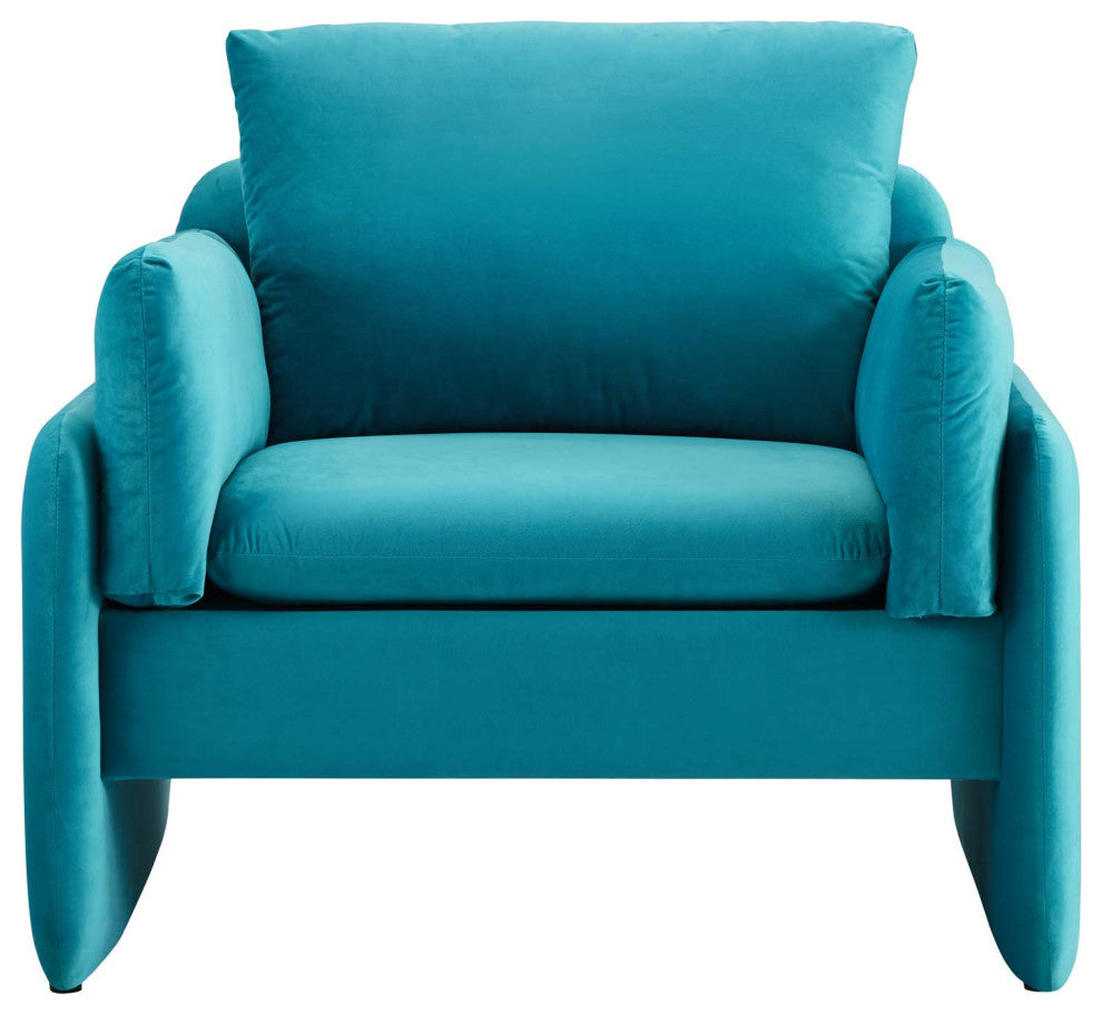 Indicate Performance Velvet Armchair Blue