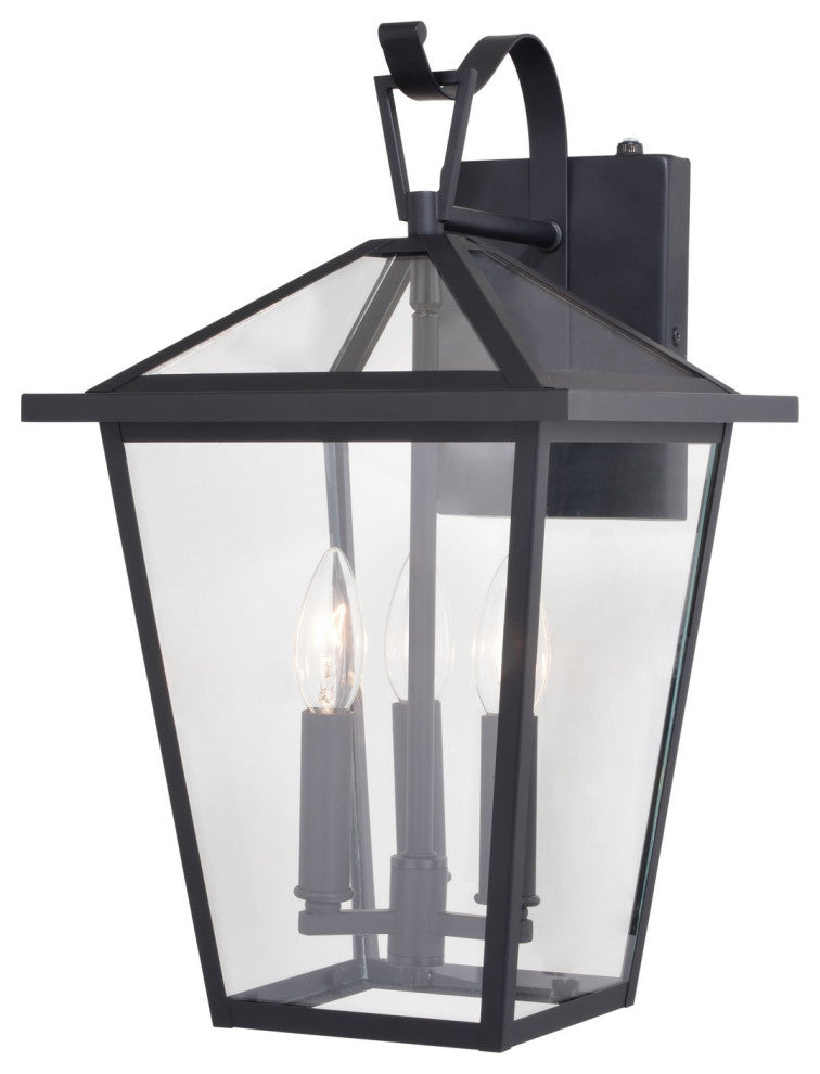 Derby Three Light Outdoor Wall Mount in Matte Black
