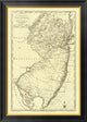 "State of New Jersey, 1795" Framed Canvas Giclee by Mathew Carey, 25x34"