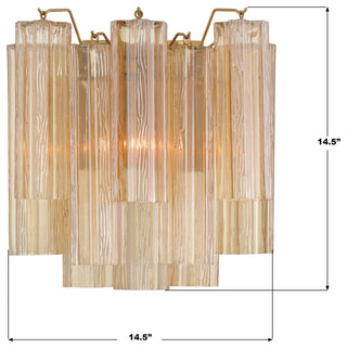 Crystorama Lighting Group ADD-303-AM Addis 2 Light 15" Tall Wall - Aged Brass