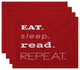 18"x14" My Mantra, Word Print Placemat, Coral, Set of 4