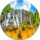Pongour Waterfall, Landscape Photography Round Wall Art, 38"