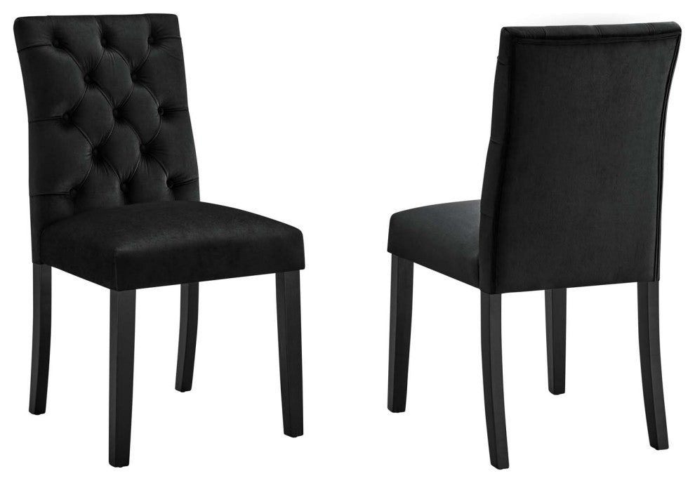 Duchess Performance Velvet Dining Chairs, Set of 2, Black