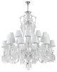 Baccarat Design Crystal Chandelier Lighting, White, 24 Lights
