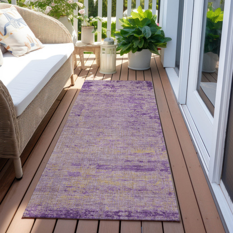 Machine Washable Indoor/Outdoor Chantille ACN1901 Purple 2'3" x 7'6" Runner Rug