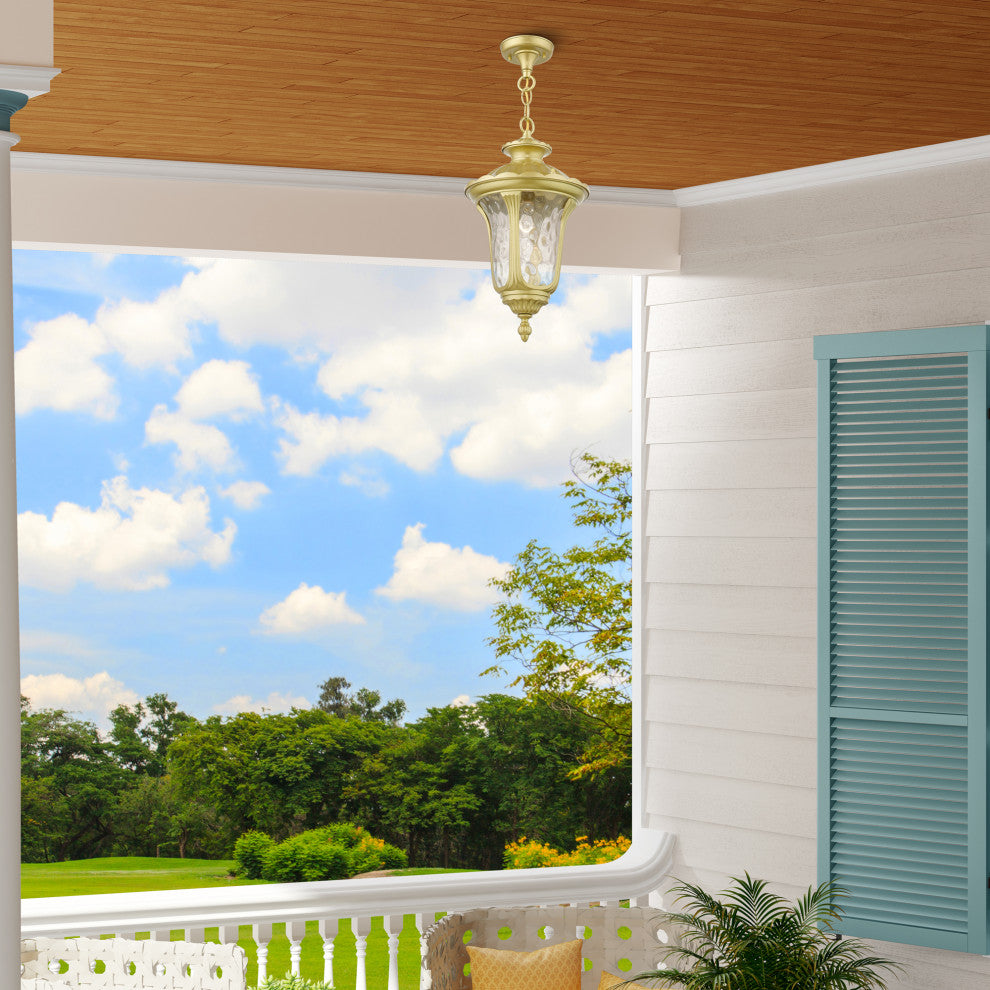Oxford 1-Light Soft Gold Outdoor Medium Pendant Lantern